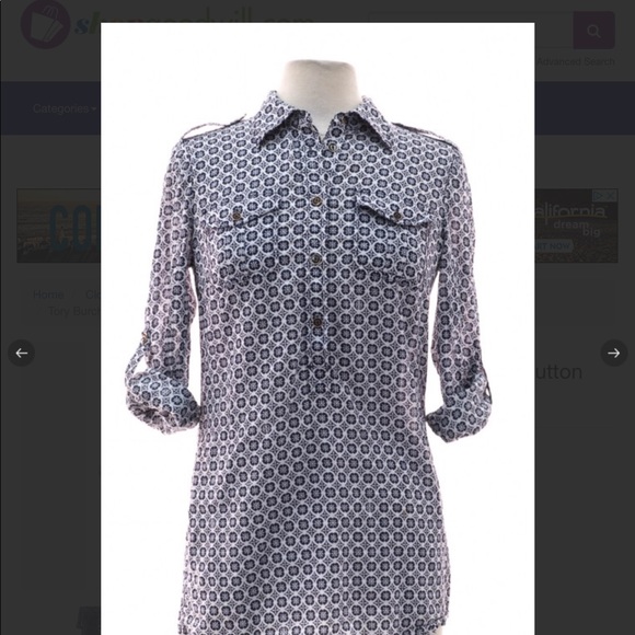 EUC: Tory Burch Brigette Tunic Geometric Print - Picture 2 of 4